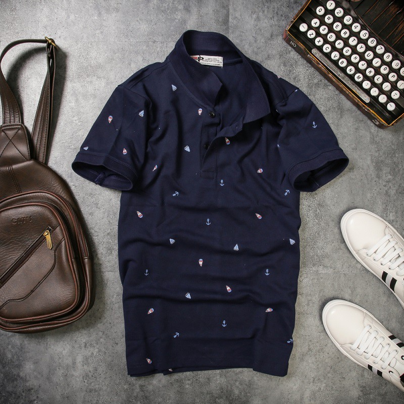Áo thun polo nam họa tiết mỏ neo Pigofashion sang trọng AHT01 | BigBuy360 - bigbuy360.vn
