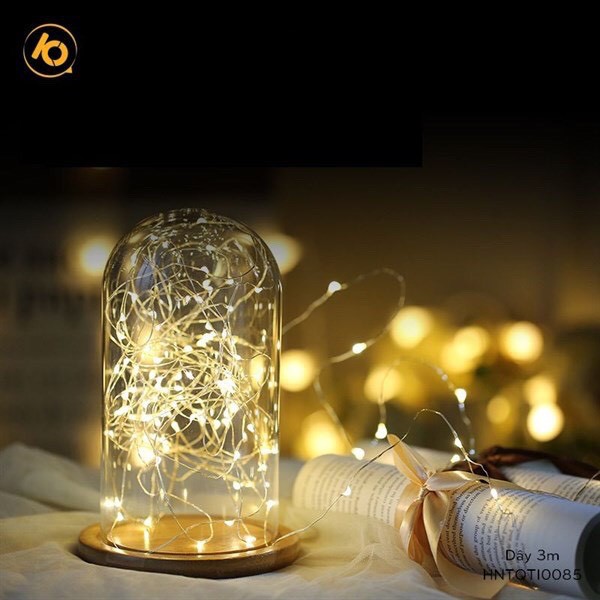 Dây đèn led đom đóm dài 2 mét trang trí nhà cửa, phòng khách ,lễ tết dùng pin AA