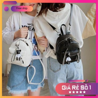 T003 balo thời trang gân đen trắng