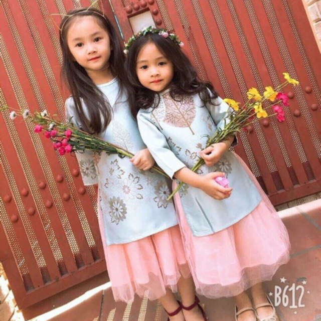 Set áo dài gấm ngọc cao cấp