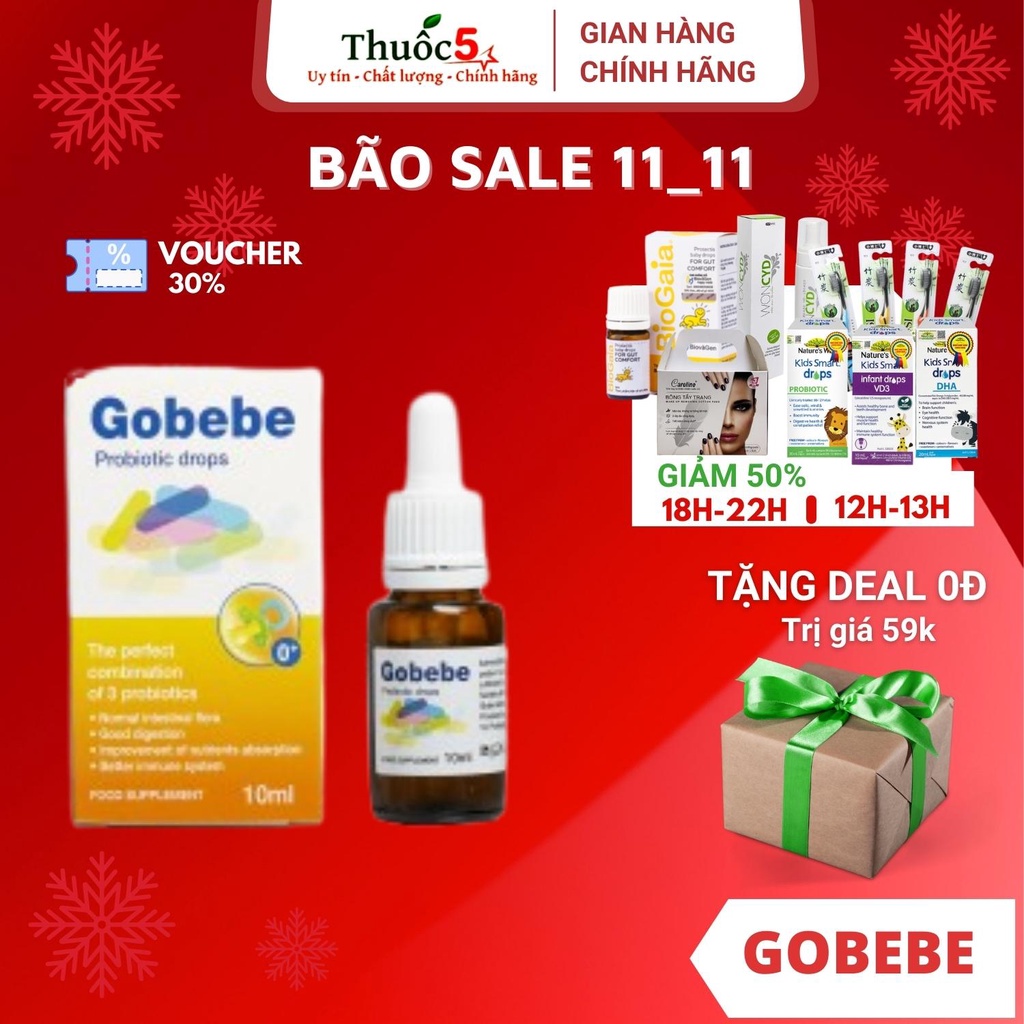 [GIÁ GỐC] Gobebe hỗ trợ điều trị rối loạn tiêu hoá ở trẻ nhỏ