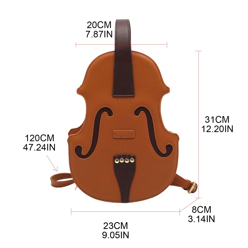 Balo Da PU Hình Đàn Violin Thời Trang Cho Nữ