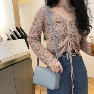Áo len lưới croptop cá tính ulzzang (ẢNH THẬT Ở CUỐI)