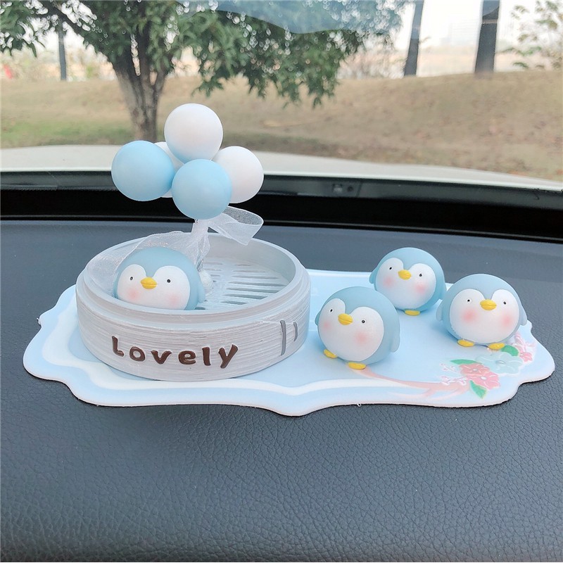 Phụ Kiện Trang Trí Taplo Ô Tô Set 4 Chú Chim Cánh Cụt Trang Trí Xe Hơi, Bàn Làm Việc, Bàn Học, Phòng Khách Cực Dễ Thương
