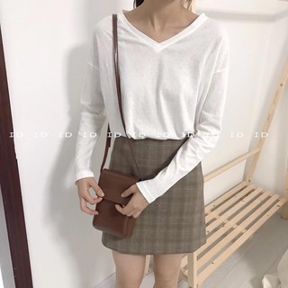 Áo phông cổ V tay dài (+hình thật)