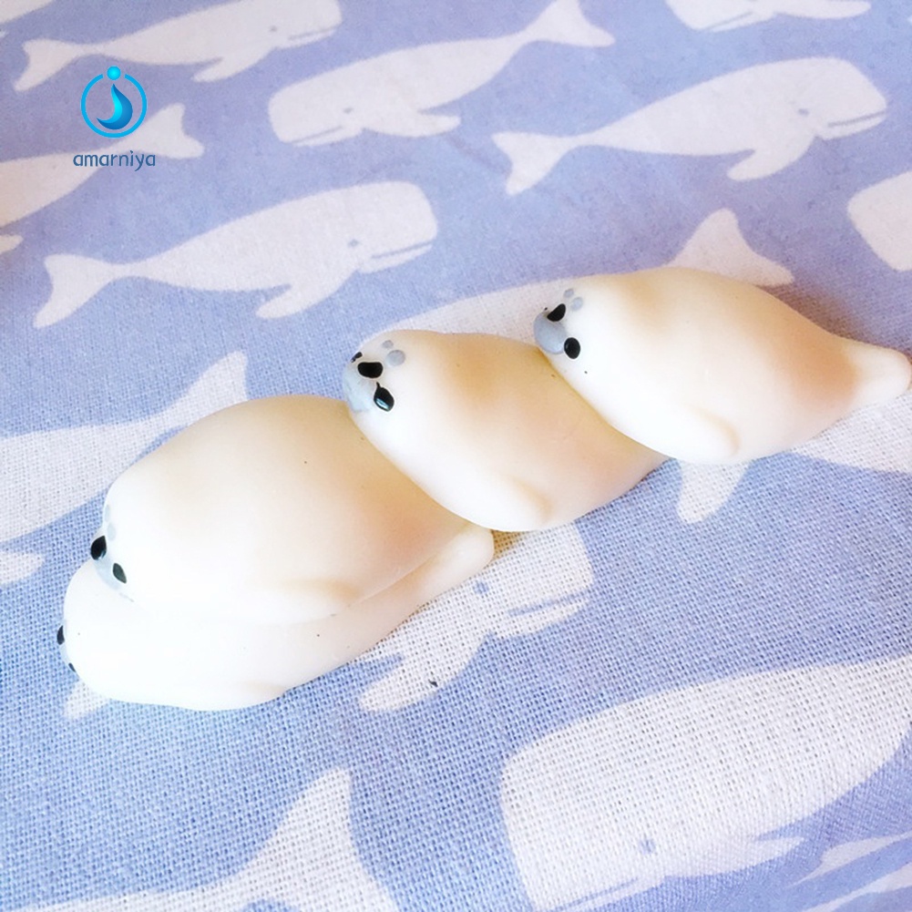 Đồ chơi nắn bóp đàn hồi giảm stress hình hải cẩu màu trắng dễ thương