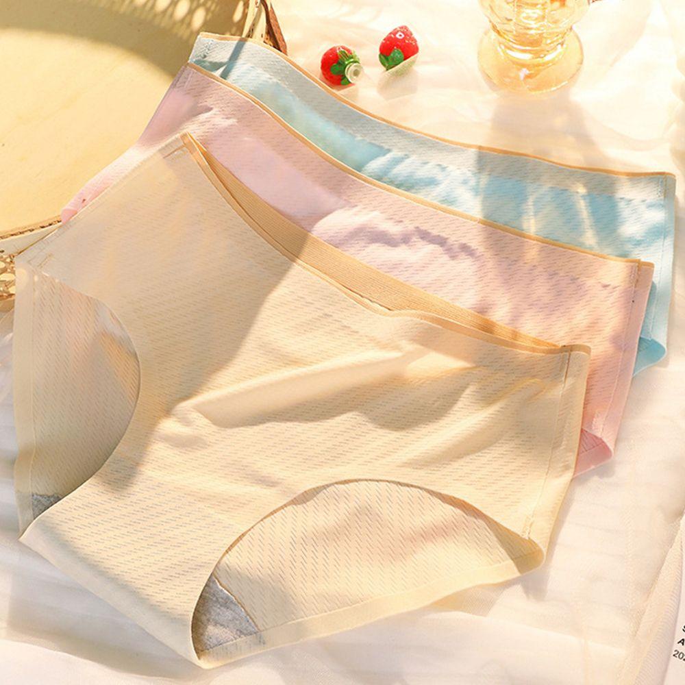 OCEANMAP Quần Lót Cotton Lụa Thoáng Khí Màu Sắc Ngọt Ngào Cho Nữ