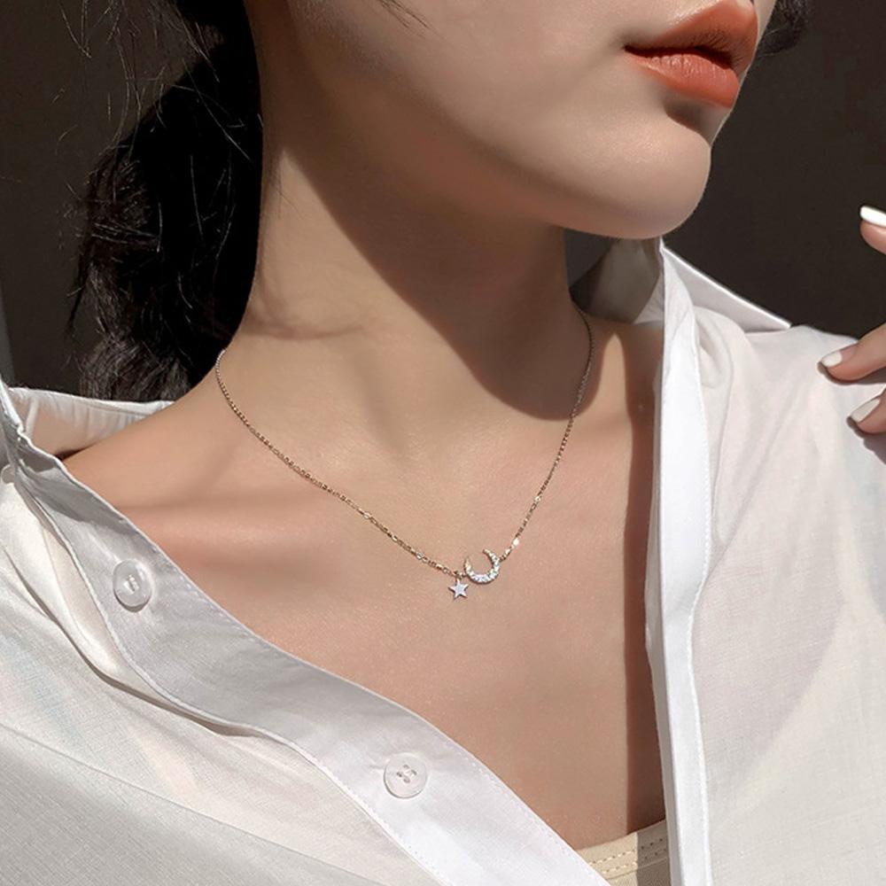 ANEMONE Vòng cổ Mặt Trăng Khuyết Dễ Thương