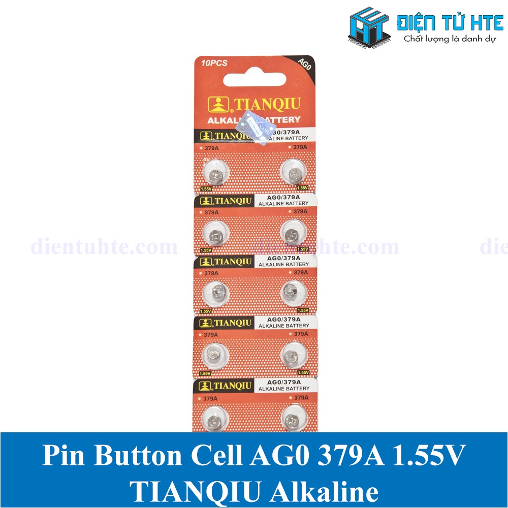 Pin cúc áo TIANQIU AG0 379A LR521 1.55V Alkaline (Trong vỉ)