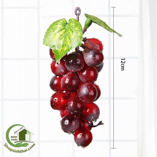 Chùm quả nho giả màu đỏ - trái cây giả cao cấp