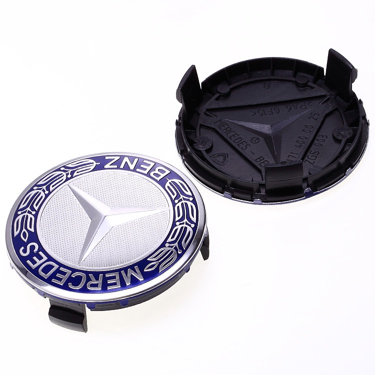 Set 4 Nắp Đậy Trục Bánh Xe 75MM In Logo Trang Trí Cho Mercedes benz