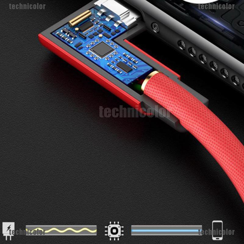 Dây Cáp Sạc Nhanh Truyền Dữ Liệu Đầu USB Góc 90 Độ Cho Điện Thoại Android / IOS