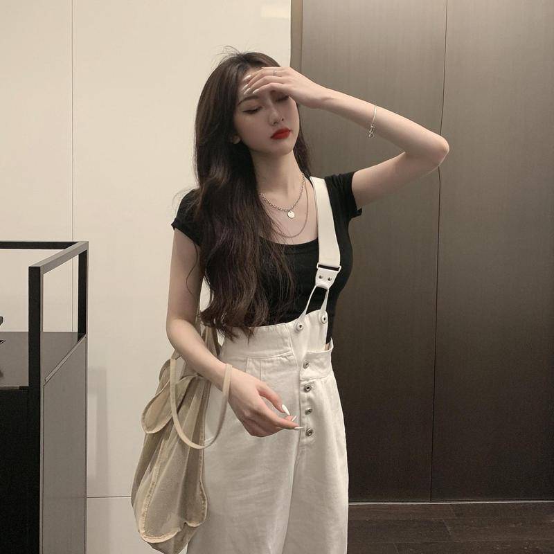 Quần yếm jean thời trang Hàn Quốc 2021 dành cho nữ