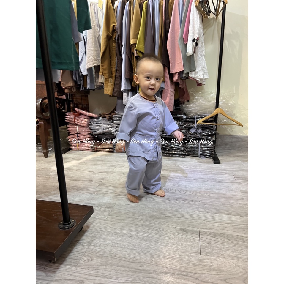 Đồ bà ba cho bé trai bé gái - quần áo lam đi lễ chùa đi chơi - set baba trẻ em vải kate Nhật BBB