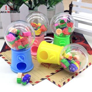 Cute Cartoon Fruit Twisted Egg Machine Eraser Primary Stationery School Students Prizes Gifts