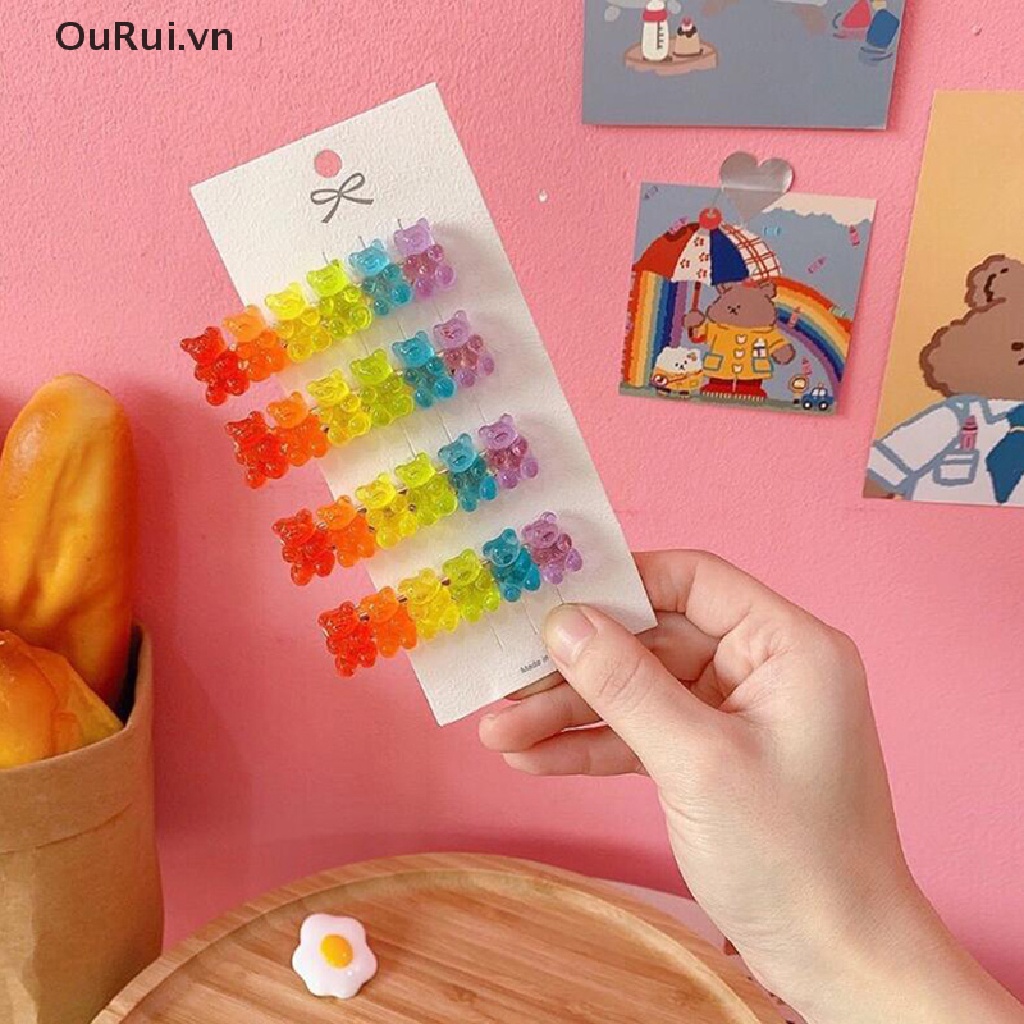 Kẹp Tóc Hình Chú Gấu / Kẹo Nhiều Màu Xinh Xắn Cho Bạn Gái