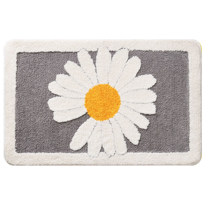 Thảm lót sàn nhà tắm dày mềm hình hoa cúc thấm hút nước thân thiện với da