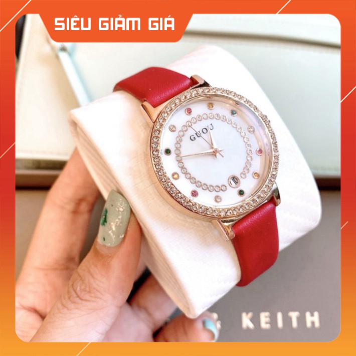 Đồng hồ nữ Guou mặt tròn dây da siêu bền , kiểu dáng thời thượng , trẻ trung | BigBuy360 - bigbuy360.vn