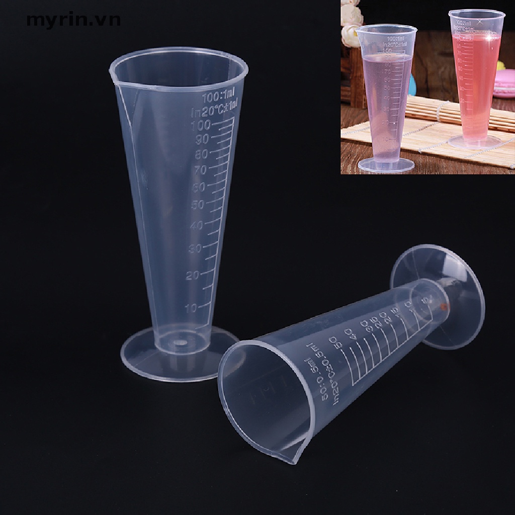 Set 2 Cốc Đo Lường Hình Nón Bằng Nhựa Trong Suốt Có Thể Tái Sử Dụng