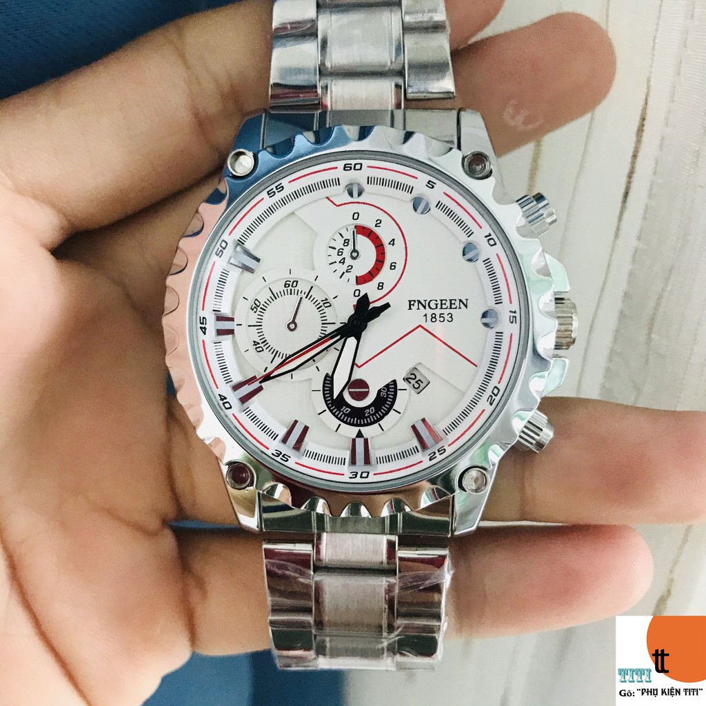 Đồng Hồ Nam FNGEEN Dây Thép Cao Cấp Không Gỉ, Có Lịch Ngày, Phong Cách Thể Thao Dân Chơi. ( Mã FN41)