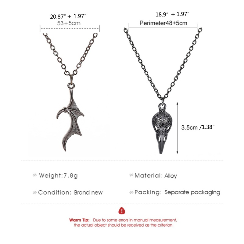 Set 2 Vòng cổ mặt trái tim và đôi cánh thiên thần thời trang cho nữ