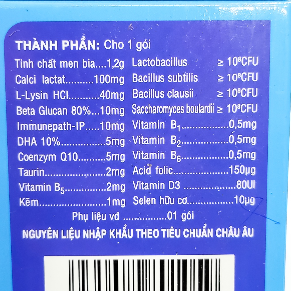 Cốm vi sinh giúp bé ăn ngon, tăng sức đề kháng và hệ tiêu hoá Bio Acimin Gold+ Hộp 30 gói