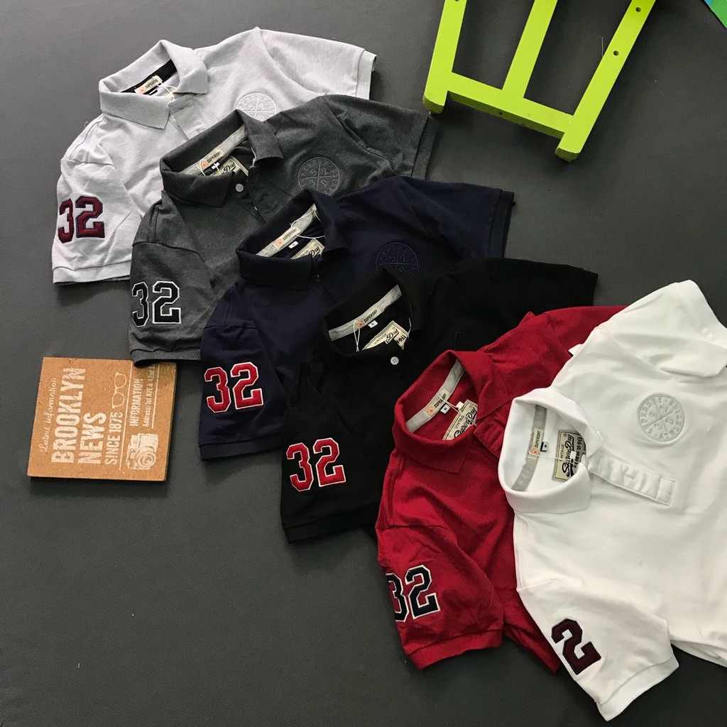 ÁO THUN LOGO 32 CỔ BẺ CAO CẤP - SIW002 | BigBuy360 - bigbuy360.vn