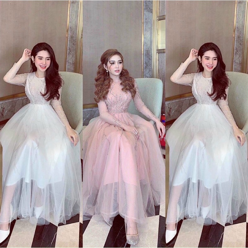 ĐẦM XOÈ DỰ TIỆC ĐÍNH HẠT full size S/M/L/XL ( ảnh và video chủ shop tự quay )