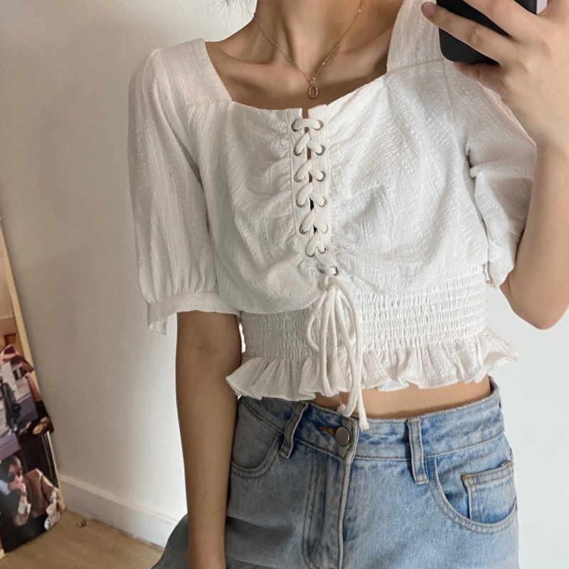 ⭐.⭐Square collar high waist design long sleeve top | BigBuy360 - bigbuy360.vn