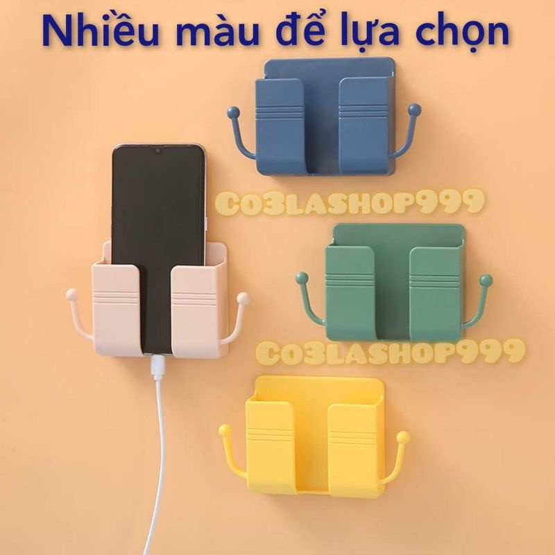 Kệ sạc điện thoại,cắm remote có móc treo phụ kiện, đồ dùng cá nhân tiện lợi
