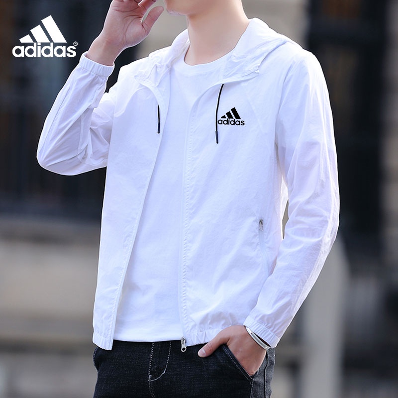 Adidas Áo Khoác Thể Thao Có Mũ Chống Nắng Siêu Nhẹ Thoáng Khí Chống Thấm Nước Thời Trang Cho Nam