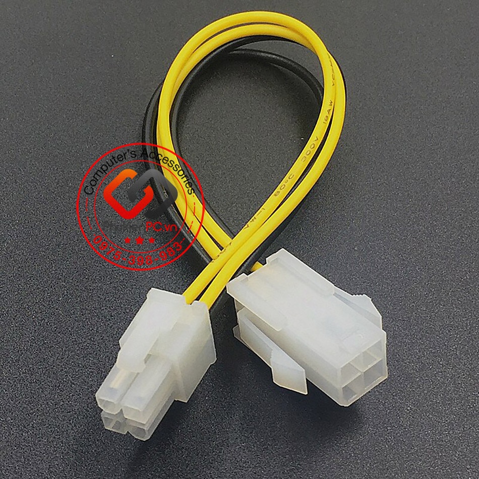 Cáp nối dài nguồn 4Pin CPU, dài 20cm . Sử dụng nối dài dây nguồn CPU bị ngắn, dùng cho máy tính PC.