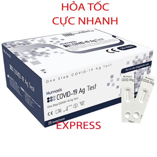 Que test nhanh covid 19, kit test covid Humasis Hàn Quốc.