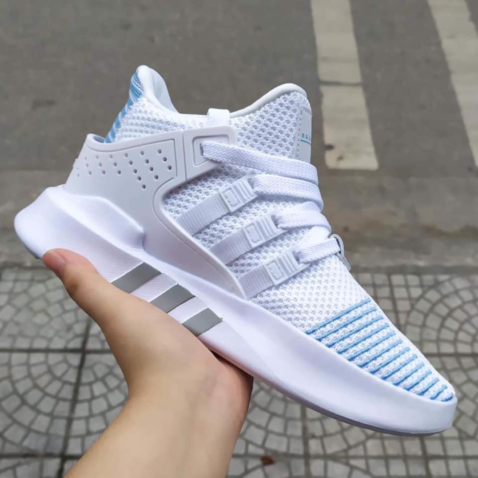giày EQT trắng xanh