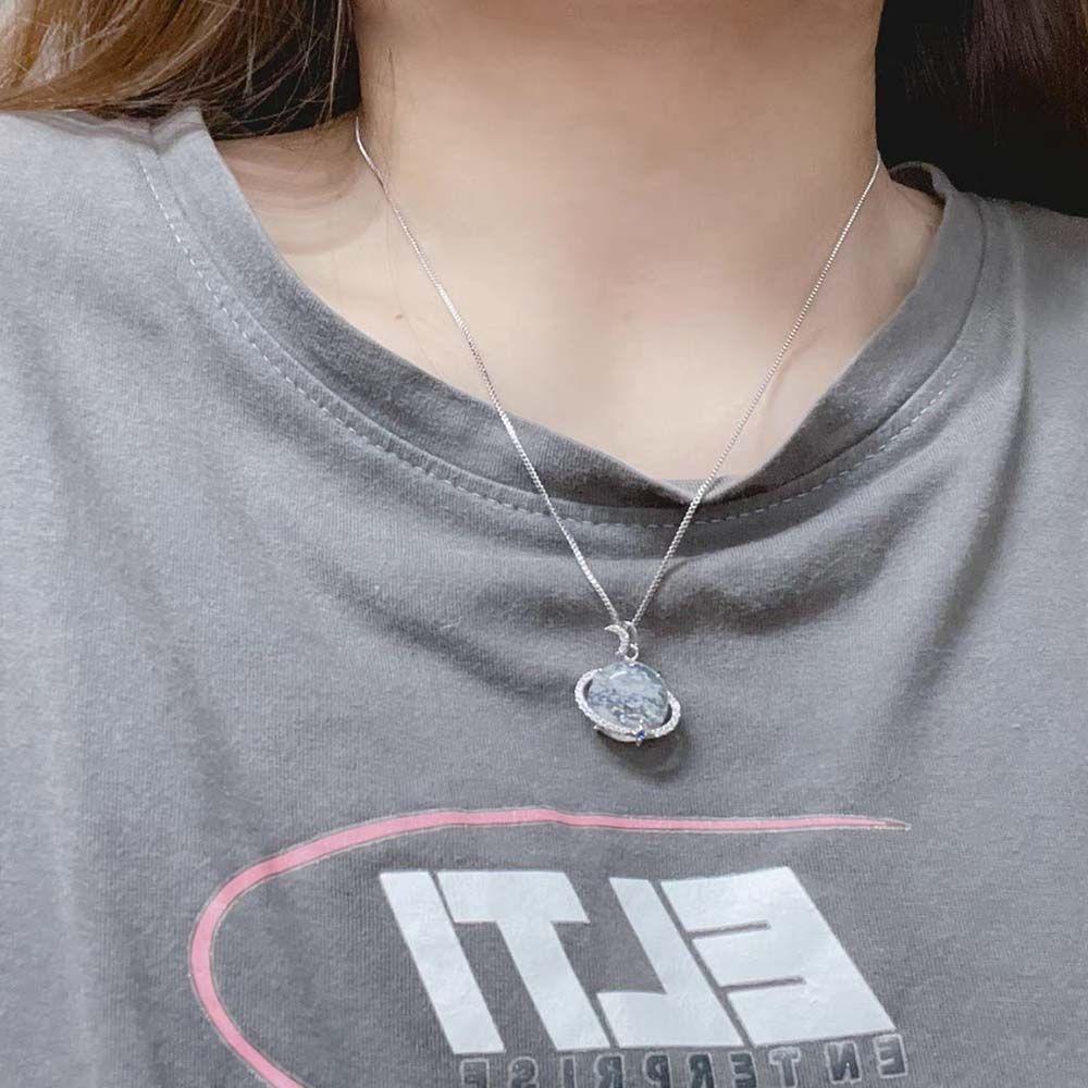 Vòng cổ MặT Trăng Và Ngôi Sao ĐíNh Đá Sang TrọNg|Vòng cổ Mặt Hình Hành Tinh Màu Sắc Phong Cách Hàn Quốc