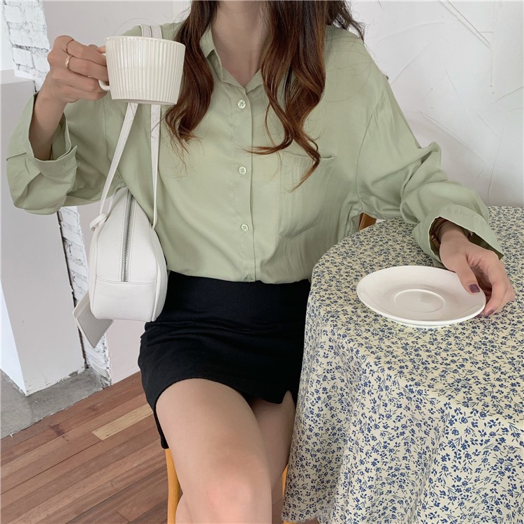 Áo sơ mi nữ form rộng COS áo sơ mi nữ công sở phong cách hàn quốc nhiều màu sắc trẻ trung  A1018 | BigBuy360 - bigbuy360.vn
