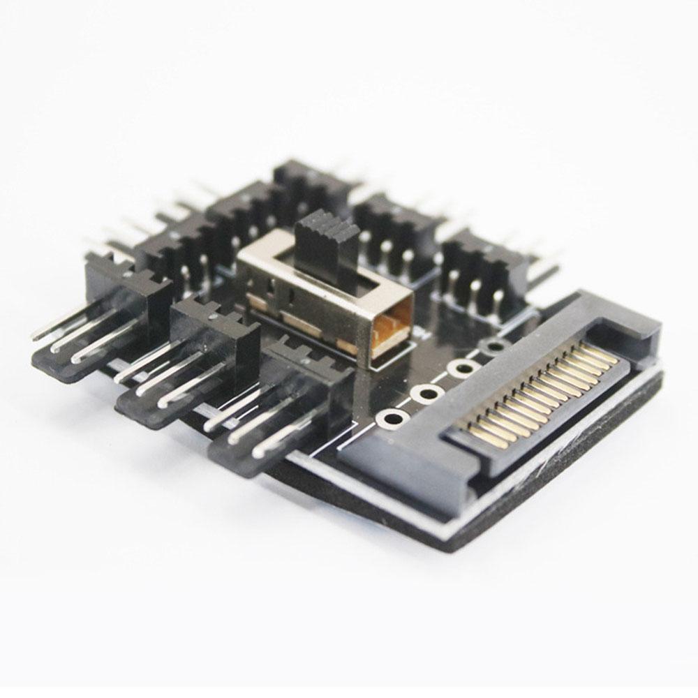 Bộ Chia Cổng Quạt Tản Nhiệt 1 Sang 8 2 Mức Tốc Độ Cho Máy Tính Laptop 3Pin 12V