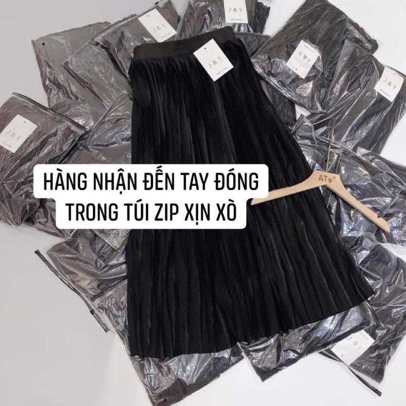 Chân váy dập ly dáng dài (ảnh thật/video)