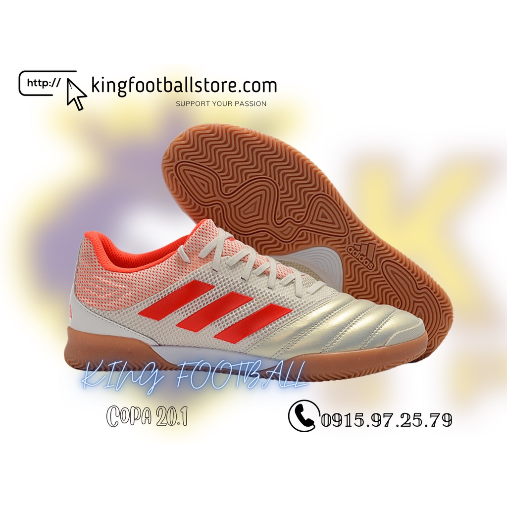 Giày bóng đá đế bằng Copa IC màu Trắng Cam