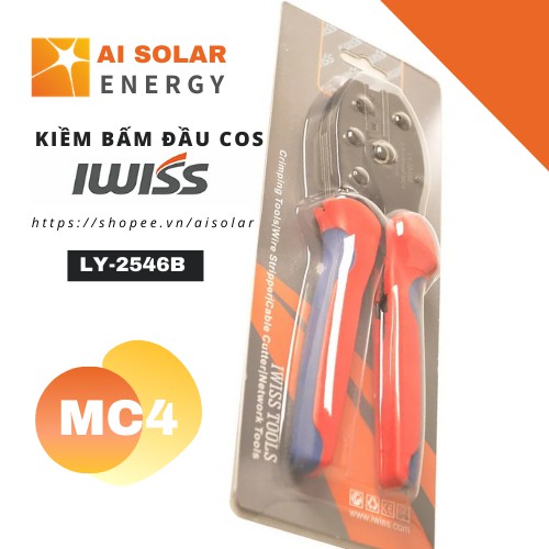 [TẶNG CỜ LÊ 17mm] Kiềm kìm bấm cos MC4 LY-2546B IWISS cho tấm pin năng lượng mặt trời - Hàng Chính Hãng