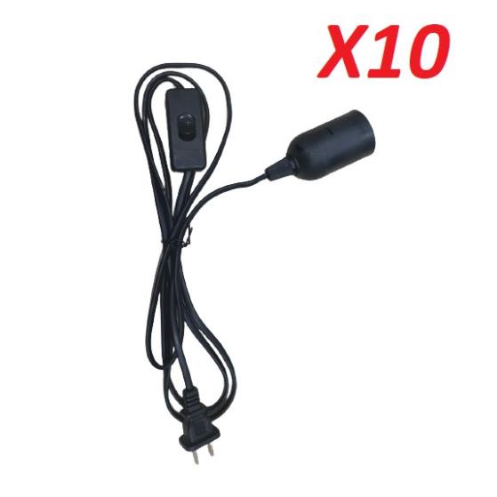 Combo 10 Đui đèn E27 liền dây 3 mét có công tắc