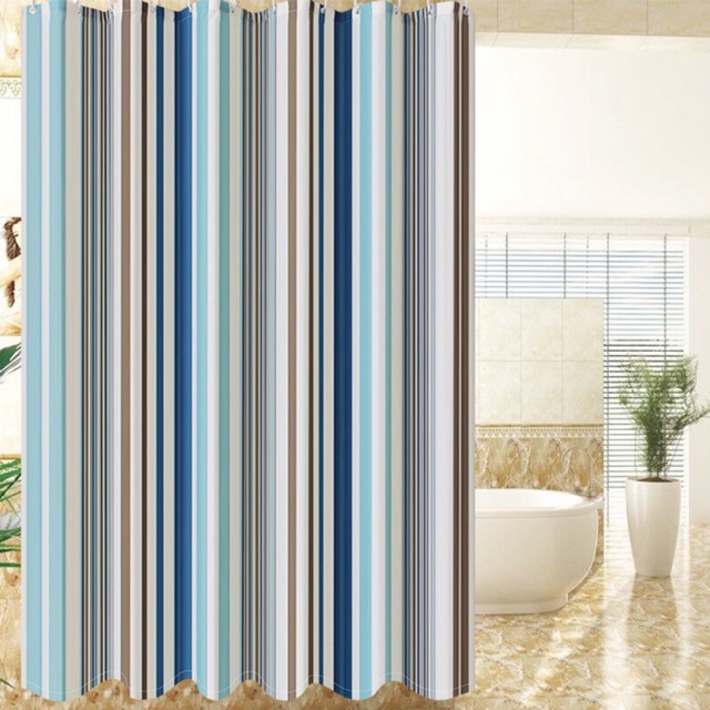 Rèm phòng tắm / Rèm cửa sổ hoạ tiết Sọc màu lớn cao cấp 180x180 Loại 1