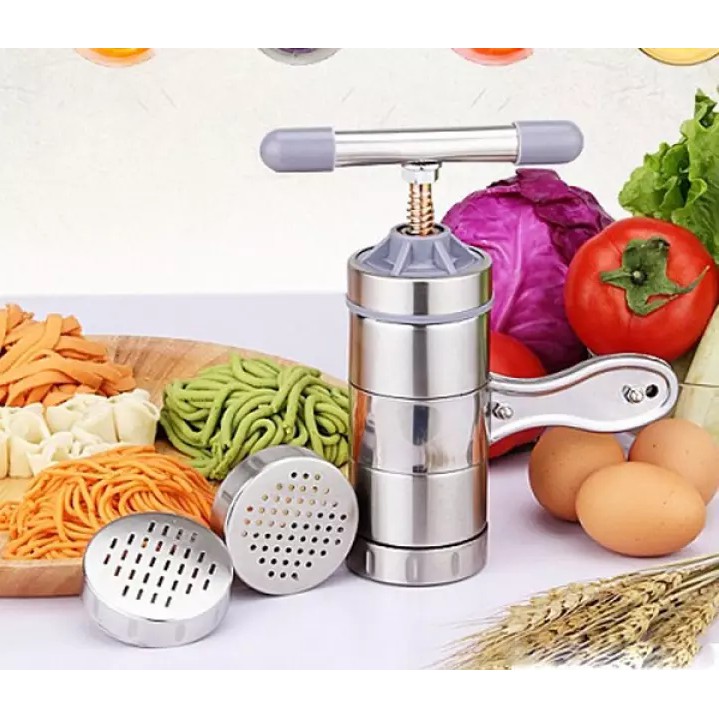 Máy Làm Bún, Làm Mì Tươi Bằng Inox Siêu Sạch - Máy Làm Bún 5 Đầu Inox Sáng Bóng