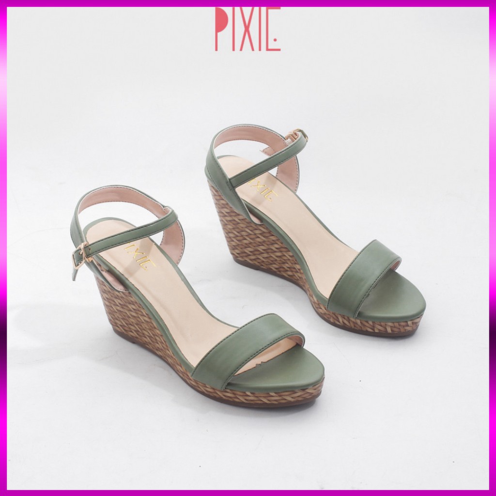 Giày Sandal Đế Xuồng 7cm Quai Ngang Đế Đan Tre X451