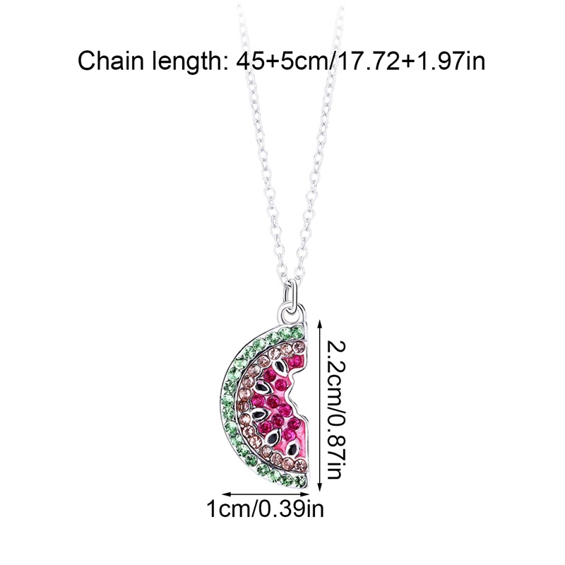 Vòng cổ Mặt Hình Trái Dưa Hấu Đính Đá Zircon Nhiều Màu Dễ Thương Thời Trang Mùa Hè Cho Nữ