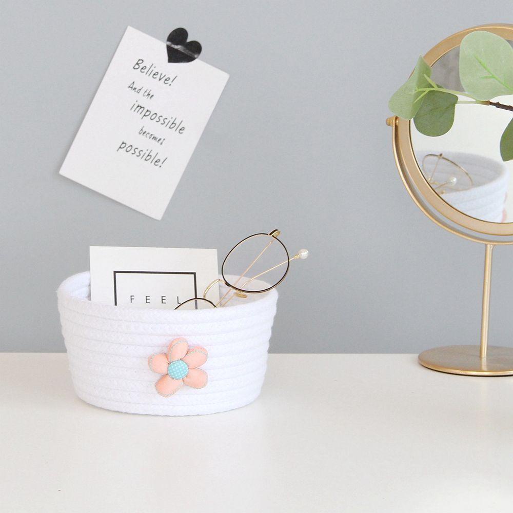 Giỏ Đựng Đồ Giặt / Đồ Chơi / Đồ Dùng Bằng Dây Cotton Bện Hình Tròn Dễ Thương Tiện Dụng Cho Bé