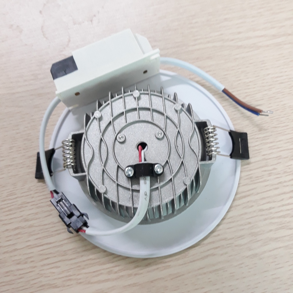 Đèn led âm trần 7w viền vàng 3 chế độ - Phi 90