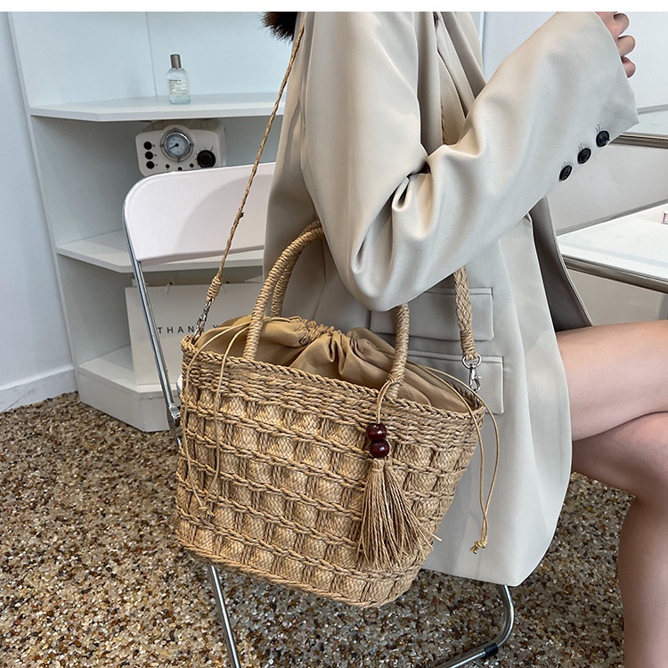 Túi Đeo Vai Đan Rơm Thủ Công Thời Trang Cho Nữ