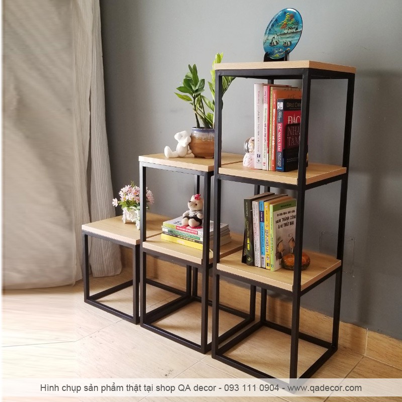BỘ KỆ BẬC THANG KHUNG SẮT - NỘI THẤT PHONG CÁCH
