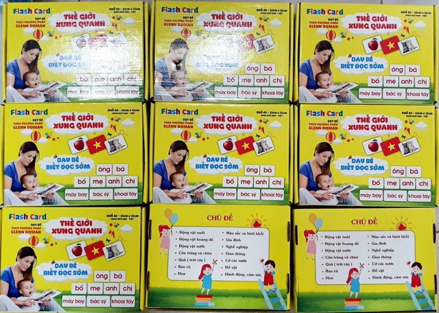 Bộ Thẻ Flash card 2 trong 1 Thế Giới Xung Quanh Anh Việt Mẫu Mới